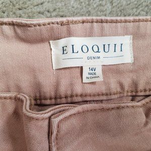 *NEW* ELOQUII Classic Fit High Waisted Tapered Leg Jean With Belt size 14